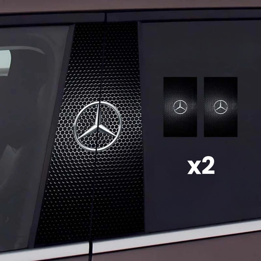2x bilvindusklistremerker med logo