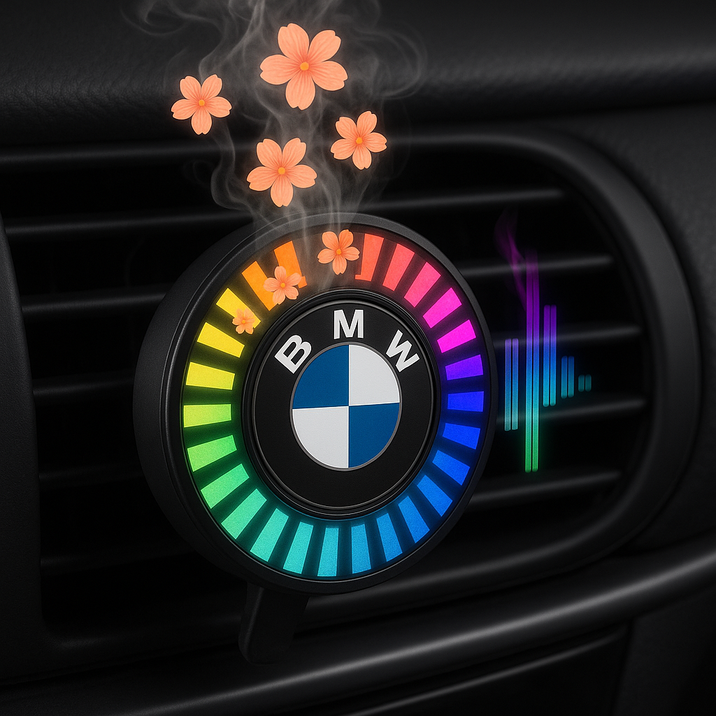 Musikalsk rytme-LED-bilbelysning med logo (med aromadiffusor)