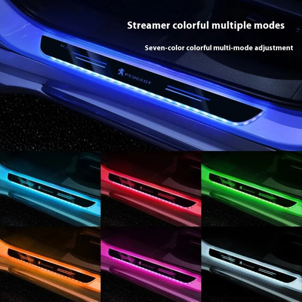 Pack of 2 LED Car Door Sill Plates